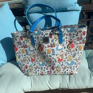 Dooney & Bourke Alice in Wonderland Tote with Blue Handles